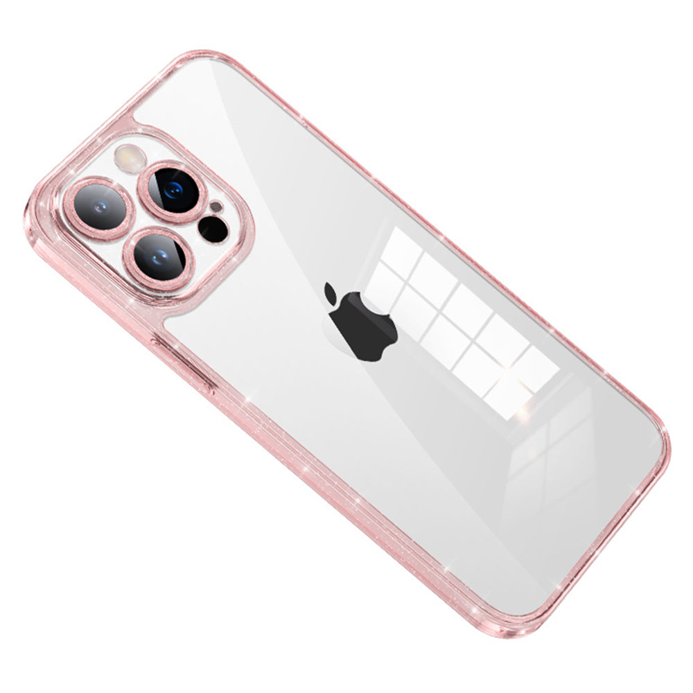 SULADA For iPhone 13 Pro Tempered Glass TPU Case Glitter Electroplating Phone Cover with Lens Protector SULADA For iPhone 13 Pro Tempered Glass TPU Case Glitter Electroplating Phone Cover with Lens Protector